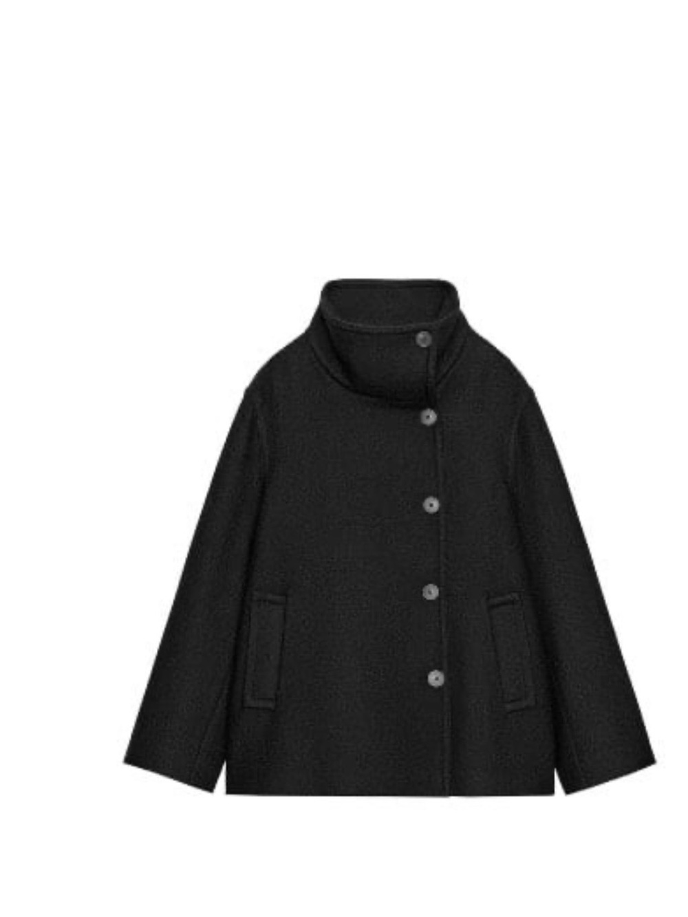 New Zara short wool blend coat with high neck size L